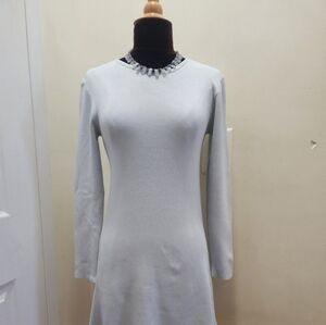 NWT- Zara knit midi dress in baby blue-size medium